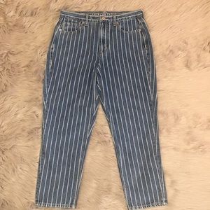 American Eagle Striped Mom Jeans